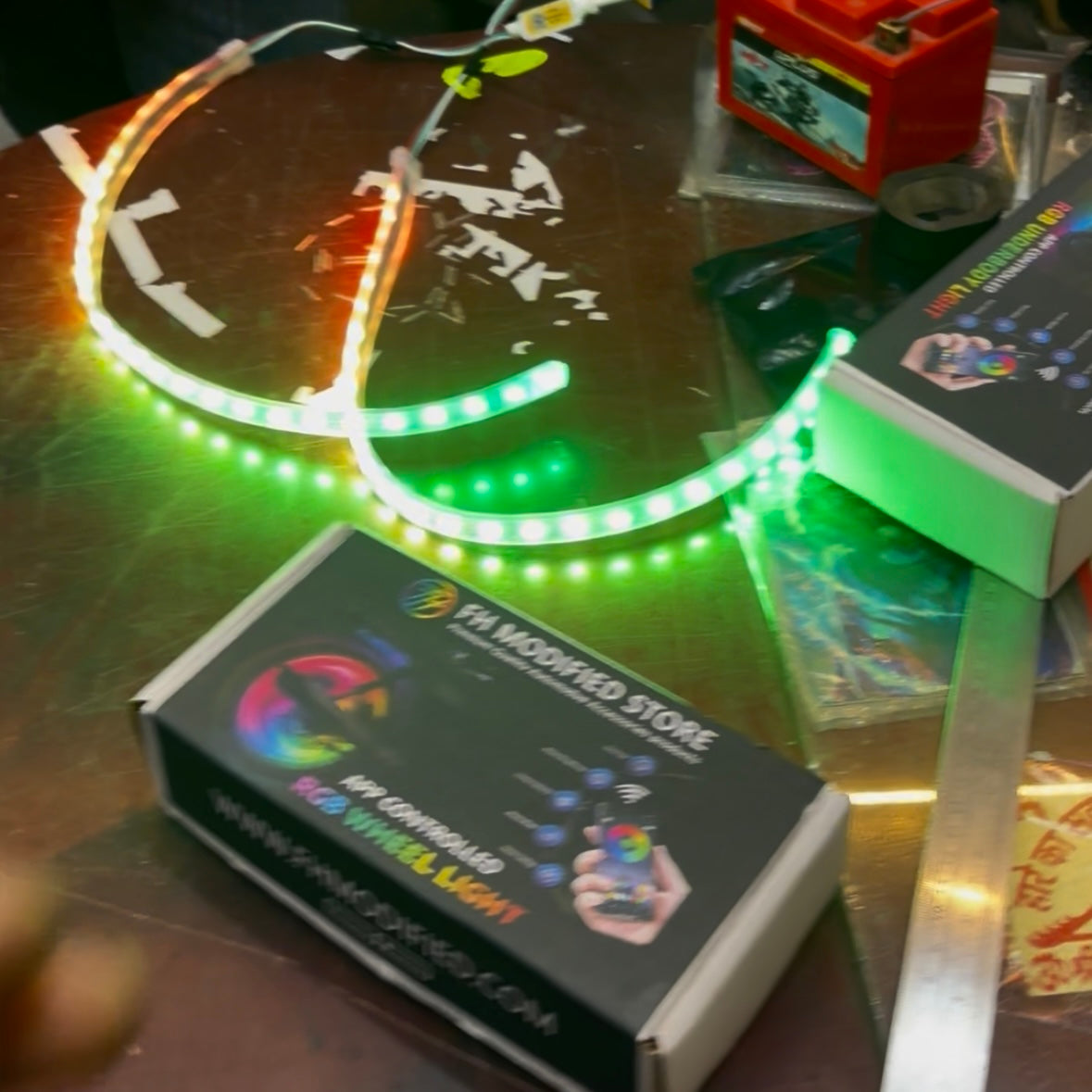 Universal RGB App-Controlled Bike Wheel Drum Light (140+ Modes)