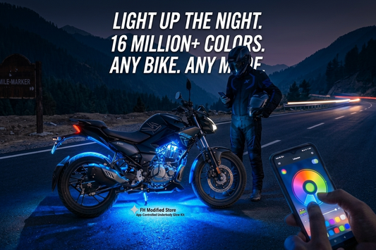 FH Modified Ultra-Glow Underbody Bluetooth Underbelly Light – pack of 10 lights , 140 Modes for all bikes, Fully Waterproof