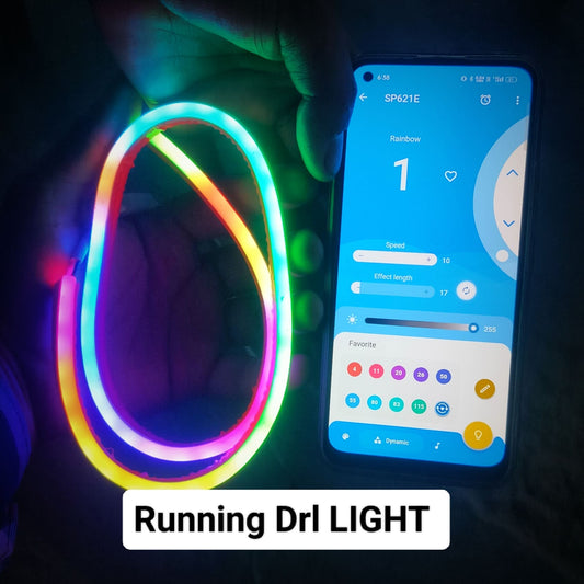 Single Drl Smart Neon Light| Fully Mobile Control Running Drl Light For Bikes | Fh Modified