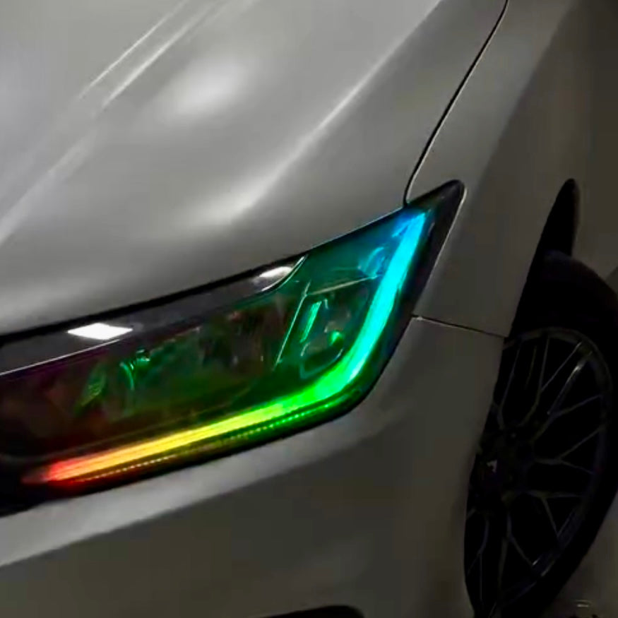 Upgrade Your Headlights: Multicolor RGB DRL with App Control and Dynamic Running Effects