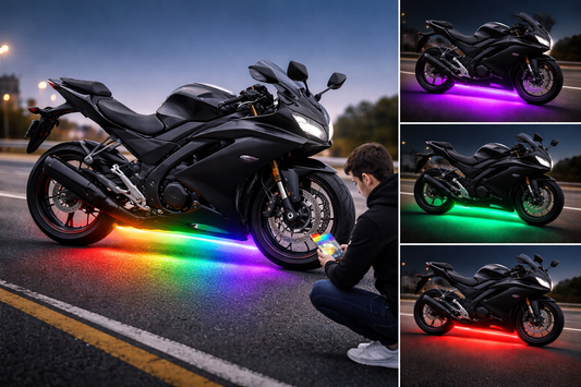 FH Modified Ultra-Glow Bluetooth Underbelly Light – 140 Modes for all bikes yamaha ,pulsar ,ktm