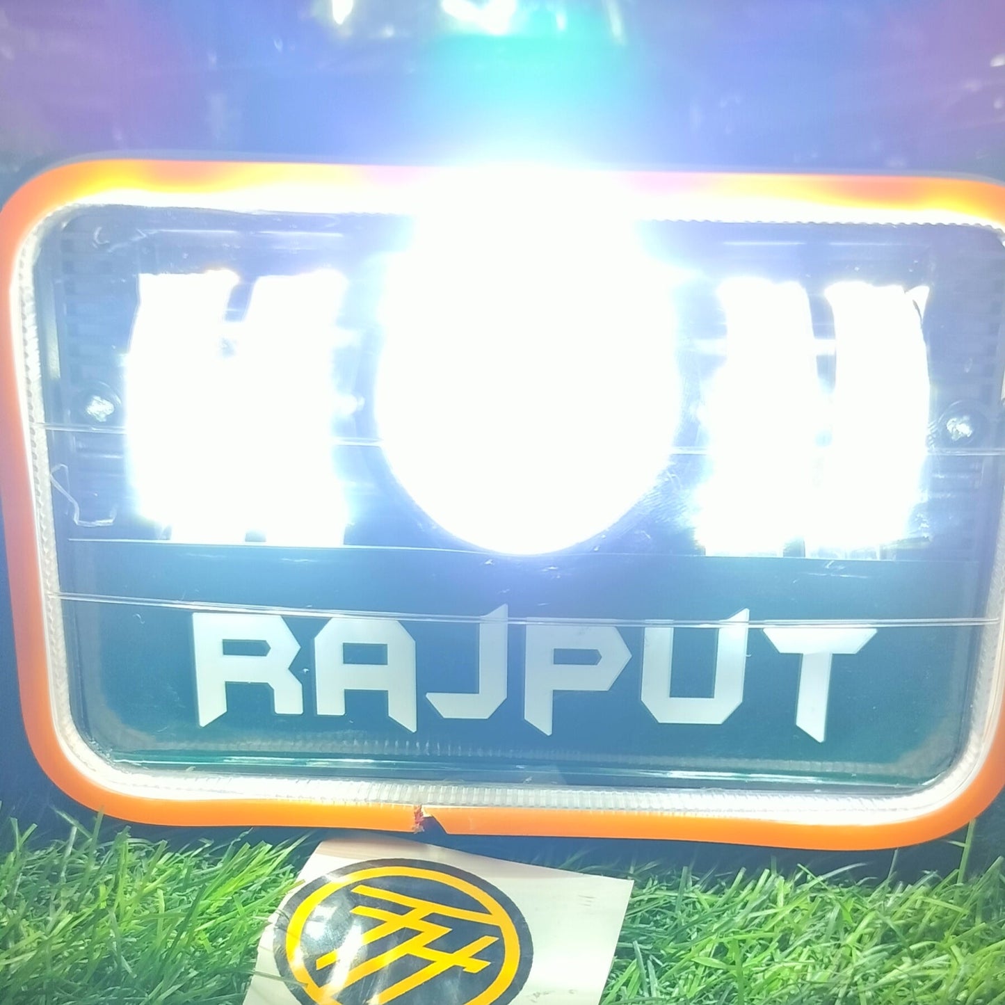 Splendor Modified Name Headlight With Neon Border Light