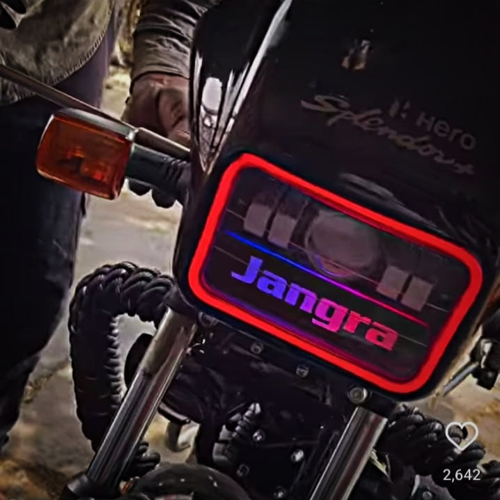 Splendor Modified Name Headlight With Neon Border Light