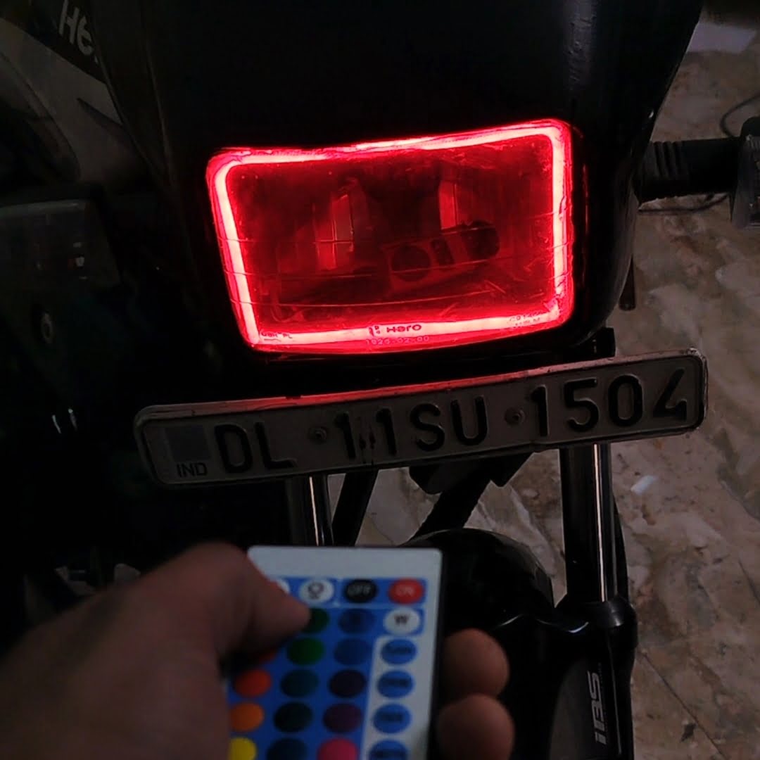 bike Remote colour changing rgb neon ligth for headlight modified