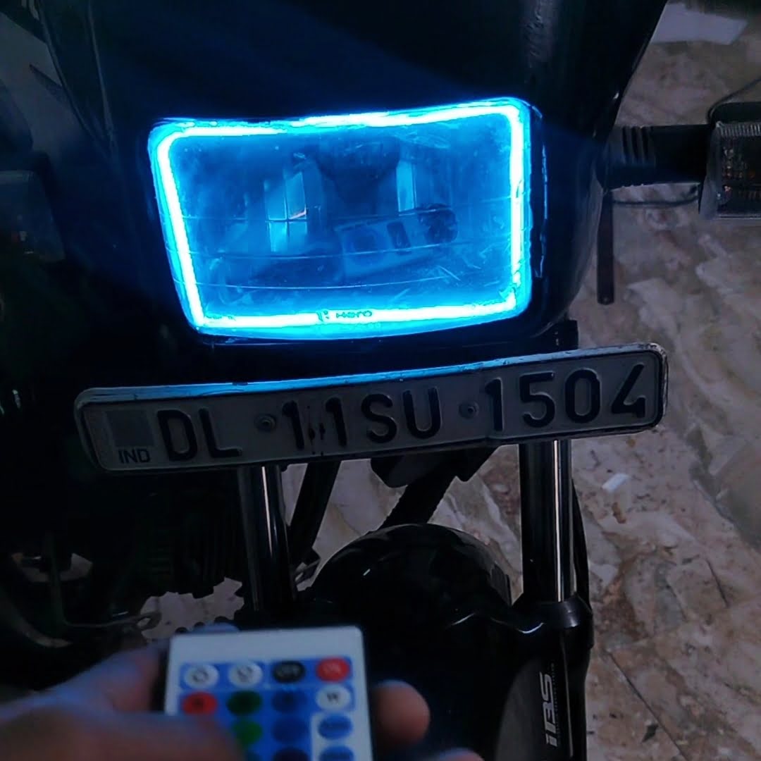 bike Remote colour changing rgb neon ligth for headlight modified