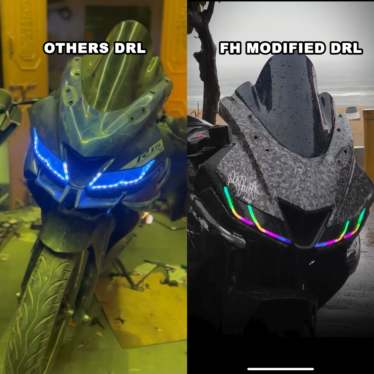 Yamaha R15 V3 Headlight Smart Drl Light Colour Changing & Running Mods Using Bluetooth App