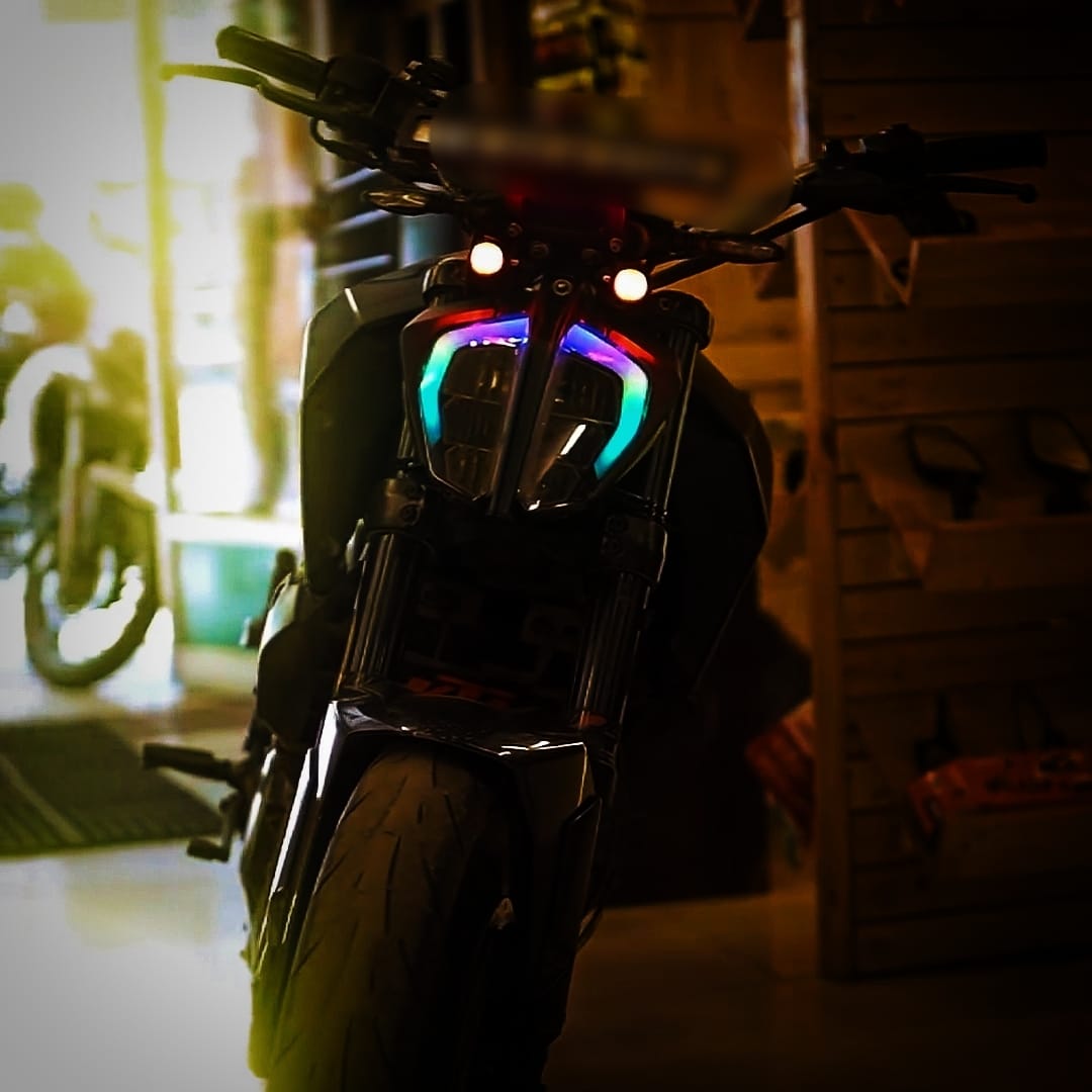 KTM Duke Bluetooth Smart Drl Light For Headlight Modification Fully App Controlled 140+ Running mods and 16M costum Colours