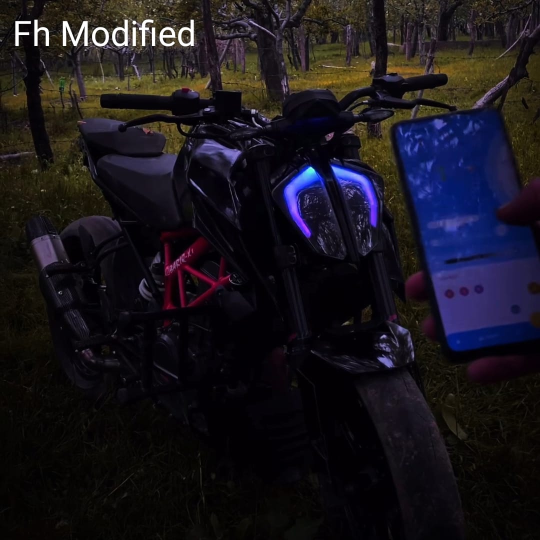 KTM Duke Bluetooth Smart Drl Light For Headlight Modification Fully App  Controlled 140+ Running mods and 16M costum Colours