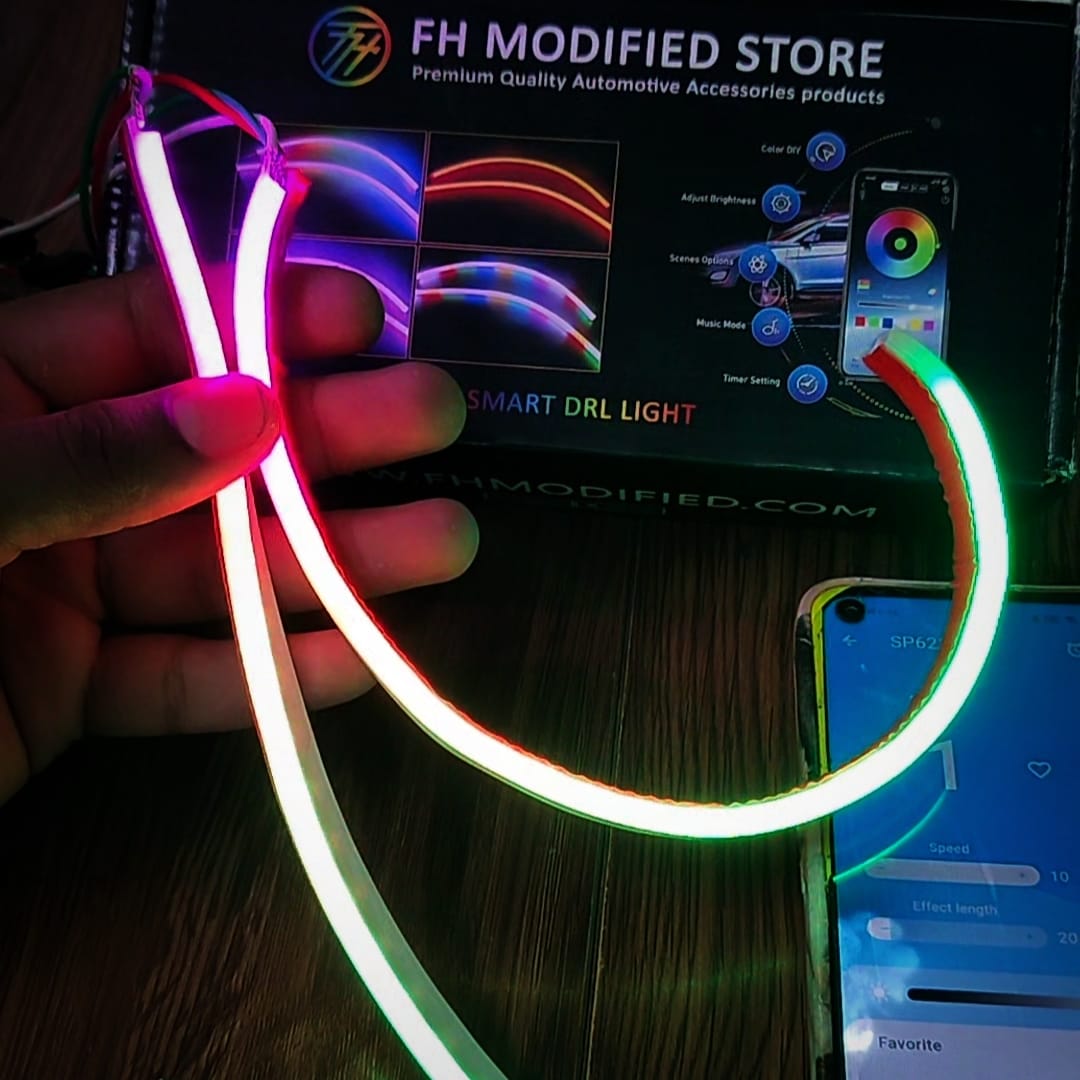 Fully Flexible bluetooth control Smart Drl Light For All Bike Headlights Modification 140+ running mods