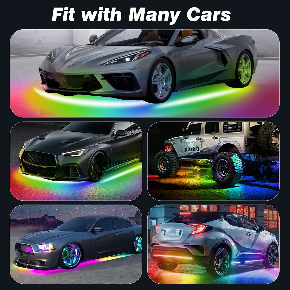 Car Underbody Smart Runnning Mods Chassing Exterior Light | Bluetooth App Controlled 210+ running mods |16 million custom colours