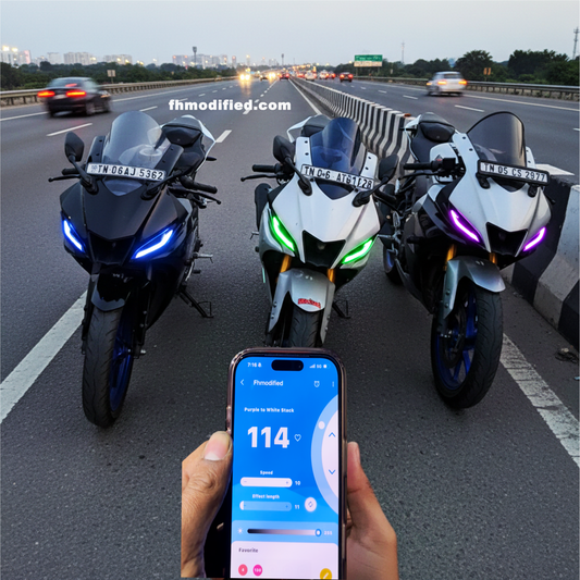 Yamaha R15 V4 Headlight Smart Drl Light App Controlled Rgb DRL Colour Changing and running modes